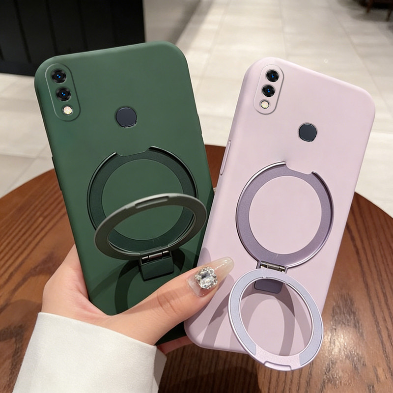 PBZZสําหรับHuawei Y7 Y9 Y9S Y9 PRIME Y7 pro 2019 Y6P 2020 เคสโทรศัพท์Softcaseกันกระแทกออกแบบใหม่ความงามพร้อมผู้ถือสําหรับสาวน่ารักสีม่วงYTUZJ01