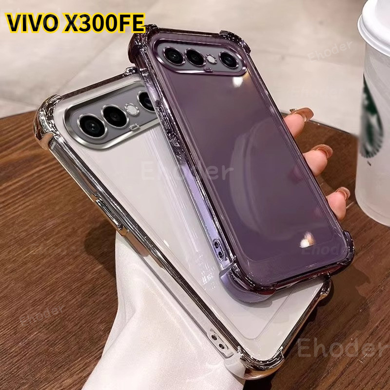 หรูหรากันกระแทกสําหรับ VIVO X300 FE 4G 5G 2026 กรณีซิลิโคนอ่อนนุ่มใสปกหลังสําหรับ VIVOX300FE X300FE กรณี