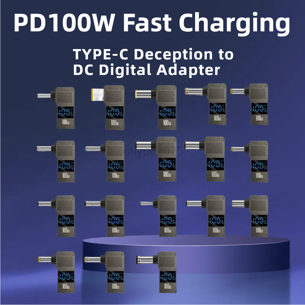 100W USB Type C Fast Charging ปลั๊กอะแดปเตอร์ Universal USB C ถึง DC แล็ปท็อปชาร์จ Converter สําหรับ Dell Asus