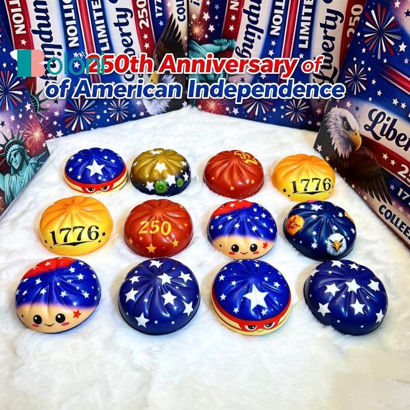 [Boloni] จําลอง USA 250th Anniversary Squishy Dumplings ของเล่นเพื่อการผ่อนคลายและบรรเทาความเครียด สนุกใหม่
