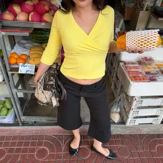 callingonme-downtown low-rise capri pants กางเกง 3 ส่วน เอวต่ำ