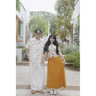 Collection ชุดคู่เนื้อผ้าฝ้ายPlokla dot แขนกุดตามภาพกดแยกนะคะ
