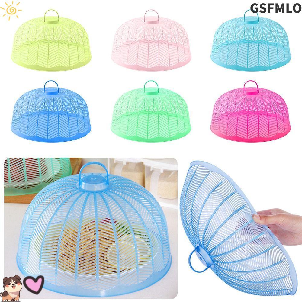 GSFMLO ฝาครอบผัก, ฝาครอบอาหารระบายอากาศพลาสติก, แบบพกพากันฝุ่นรอบป้องกันยุงตาข่ายบินกรงบ้านครัว