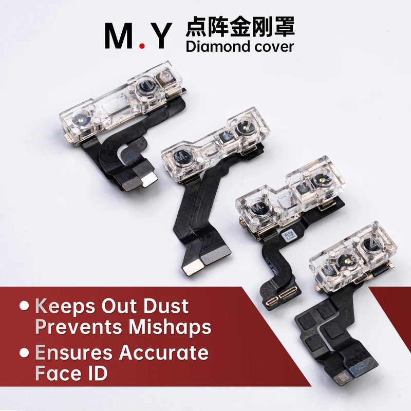 YCS MY IPhone กล้องเลนส์ป้องกัน 4PCS Dot Matrix เพชรฝุ่น Face ID Repair Part สําหรับ iPhone X-17 Pro Max