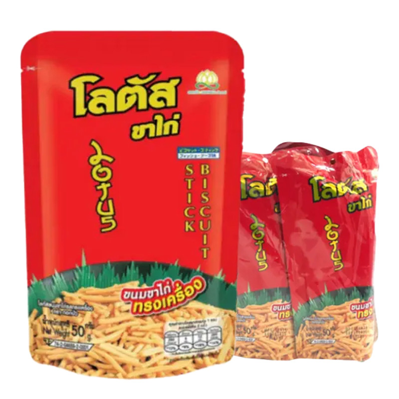 โลตัส ขนมขาไก่ รสทรงเครื่อง 50 ก. x 4 (LOTUS Stick Biscuit Original 50 g x 4)