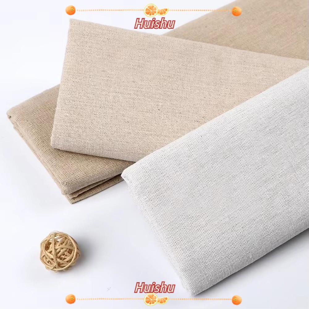 HUISHU ผ้าฝ้ายผ้าลินินผ้า, Patchwork 150*100 ซม.ผ้าเย็บผ้า, DIY Handmade สีทึบผ้าดิบสําหรับปลอกหมอนอิงผ้าปูโต๊ะ