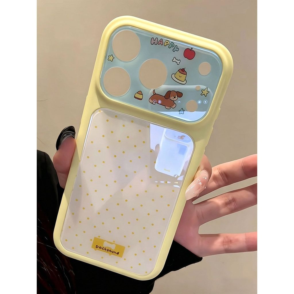 เคสโทรศัพท์หน้าต่างขนาดใหญ่ที่เรียบง่ายลายจุดวัสดุซิลิโคนเหมาะสําหรับ ไอโฟน 11 12 13 14 15 16 17โปรแม็กซ์ 14 15 16บวก