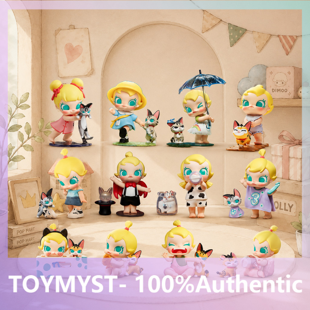 P POPMART Baby Molly Meow Fun Yongsheng Series Mystery Box ของแท้เล่นอินเทรนด์