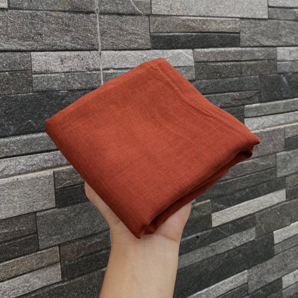 MERAH Vintage Paris Square Hijab Varisha Elegant Daily Style Modern Hijab Brick Red
