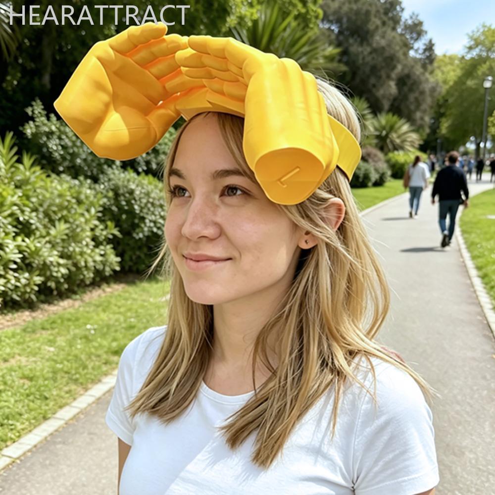 HEARATTRACT 3D พิมพ์ตลกปาล์ม Sized Sun หมวกแฮนด์ฟรีปรับฤดูร้อนแปลกหมวก Creative Gag ของขวัญสําหรับ B