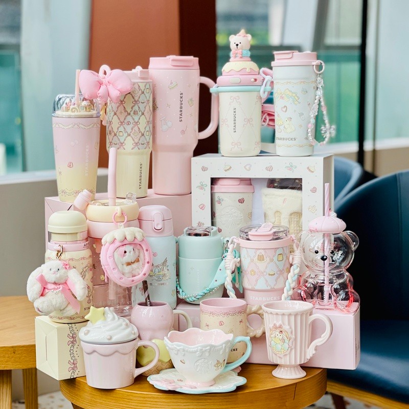 Starbucks 2026 Summer Dessert Party Cookie Ice Cream Waffle Ceramic Mug SS Insulated Tumbler Gift