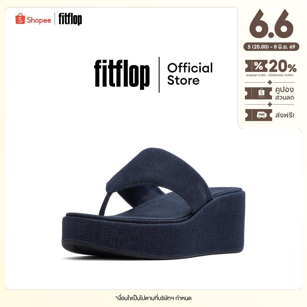 FITFLOP PLATFFORMS DENIM WEDGE T/P รองเท้าแตะแบบหูหนีบผู้หญิง รุ่น A5H-D71 สี DARK DENIM