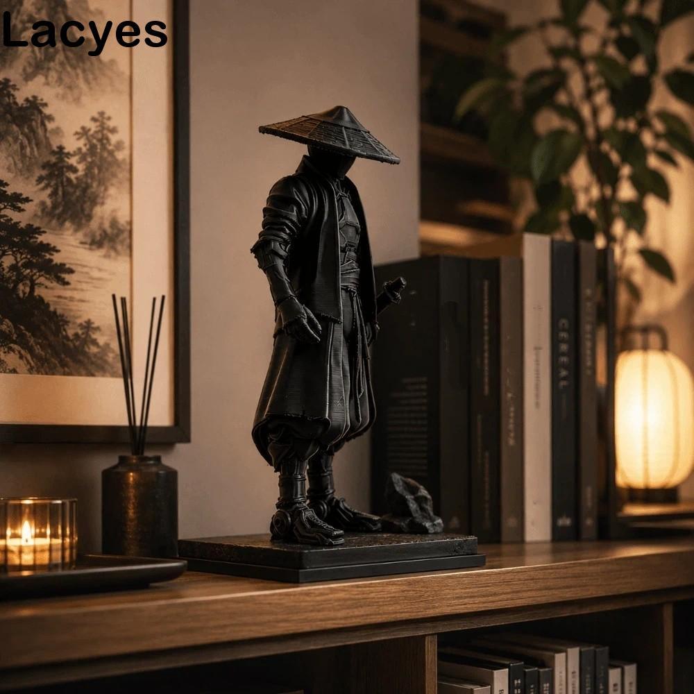 LAYES เครื่องประดับนักรบพิมพ์ 3 มิติ, รูปปั้นนินจาโมเดลตกแต่งสร้างสรรค์, อุปกรณ์เสริมเดสก์ท็อปเครื่องประดับซามูไรอเนกประสงค์ตลกห้องทํางาน