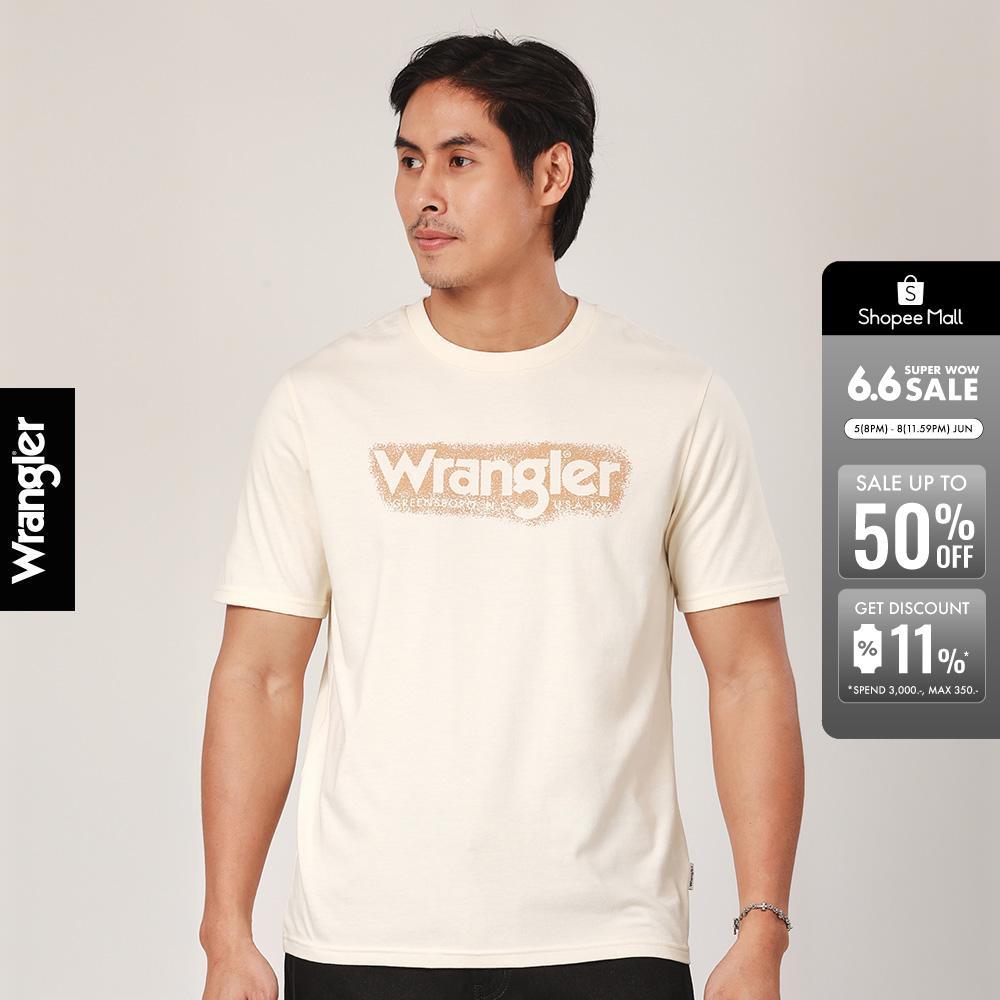 WRANGLER เสื้อยืดแขนสั้นผู้ชาย รุ่น WR F425MTSSF97 สีเบจ