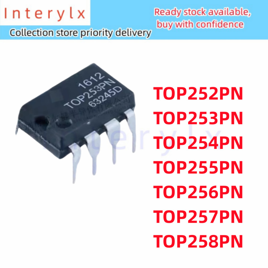 5PCS TOP252PN TOP253PN TOP254PN TOP255PN TOP256PN TOP257PN TOP258PN DIP-7 ชิปเซ็ต IC