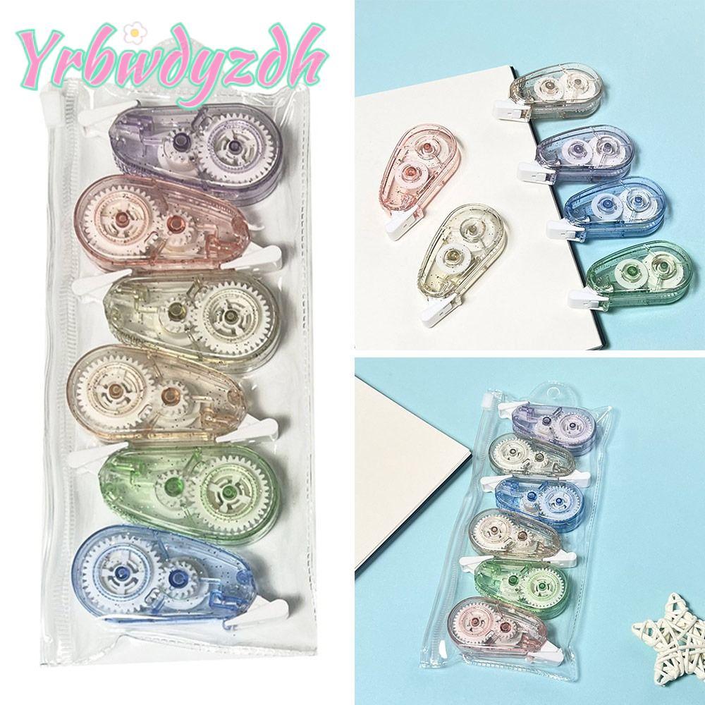 YRBWDYZDH 6ชิ้น/แพ็คเทปลบคําผิด,เกาหลีน่ารักเงียบเทปเคลือบ,มัลติฟังก์ชั่แบบพกพามินิแก้ไขวงของขวัญนักเรียน