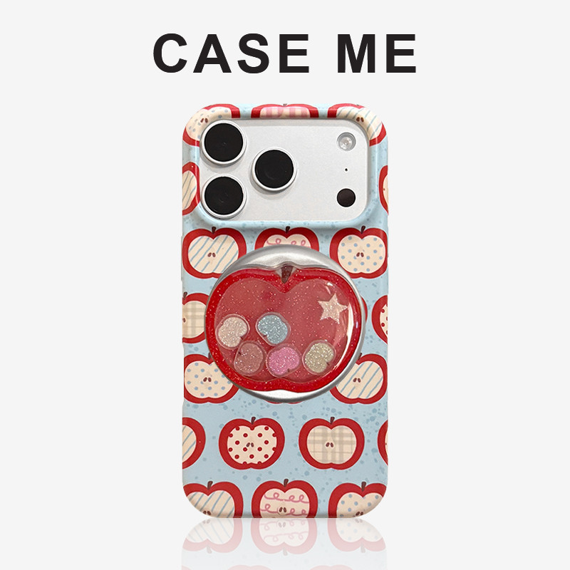 Creative Polka Dots Stripes Line Shakeable Component Apple Holder เคสโทรศัพท์แม่เหล็กสําหรับ iPhone 17 16 15 14 Pro Max iPhone 13 Dirt ทน Anti-drop TPU โทรศัพท์มือถือ