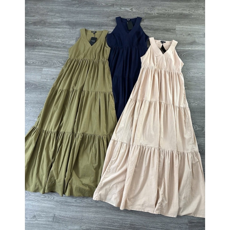 Linen&Me Maxi Dress เดรสทรงยาว สะโพกปล่อย งานสวยมากก ป้ายครบ มีซับใน