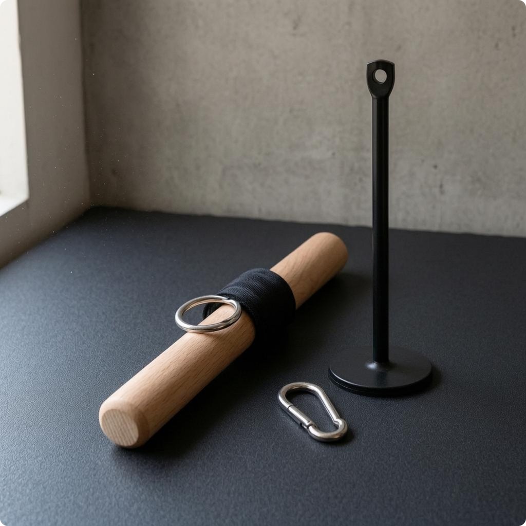 Forearm เครื่องมือการฝึกอบรมสายรัดไนลอน Forearm Strengthener แขนออกกําลังกายอุปกรณ์ออกกําลังกาย Carabiner คลิปด้ามไม้อุปกรณ์ออกกําลังกาย