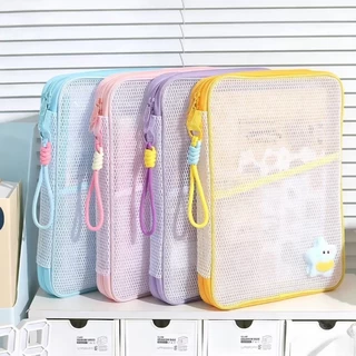 โปร่งใสขนาดใหญ่ความจุแฟ้มกระเป๋า Multi-Layer Organizer สําหรับ A4/A5 กระดาษหนังสือแท็บเล็ตและเครื่องเขียนแบบพกพาโรงเรียนกรณี