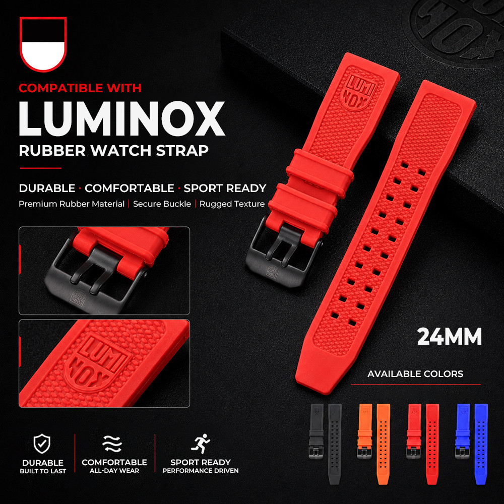 สายนาฬิกายาง 24mm สำหรับ LUMINOX 3501 3801 3251 สายซิลิโคนนุ่มใส่สบาย กันน้ำ ทนทาน