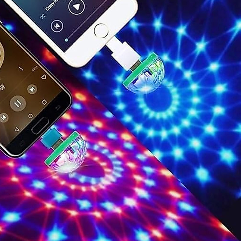 พร้อมส่งจากไทย ไฟดิสโก้เทค ดิสโก้บอล ไฟเต้นตามจังหวะเพลง ขนาดพกพา LED USB โคมไฟนีออนสีสันสดใสสำหรับ