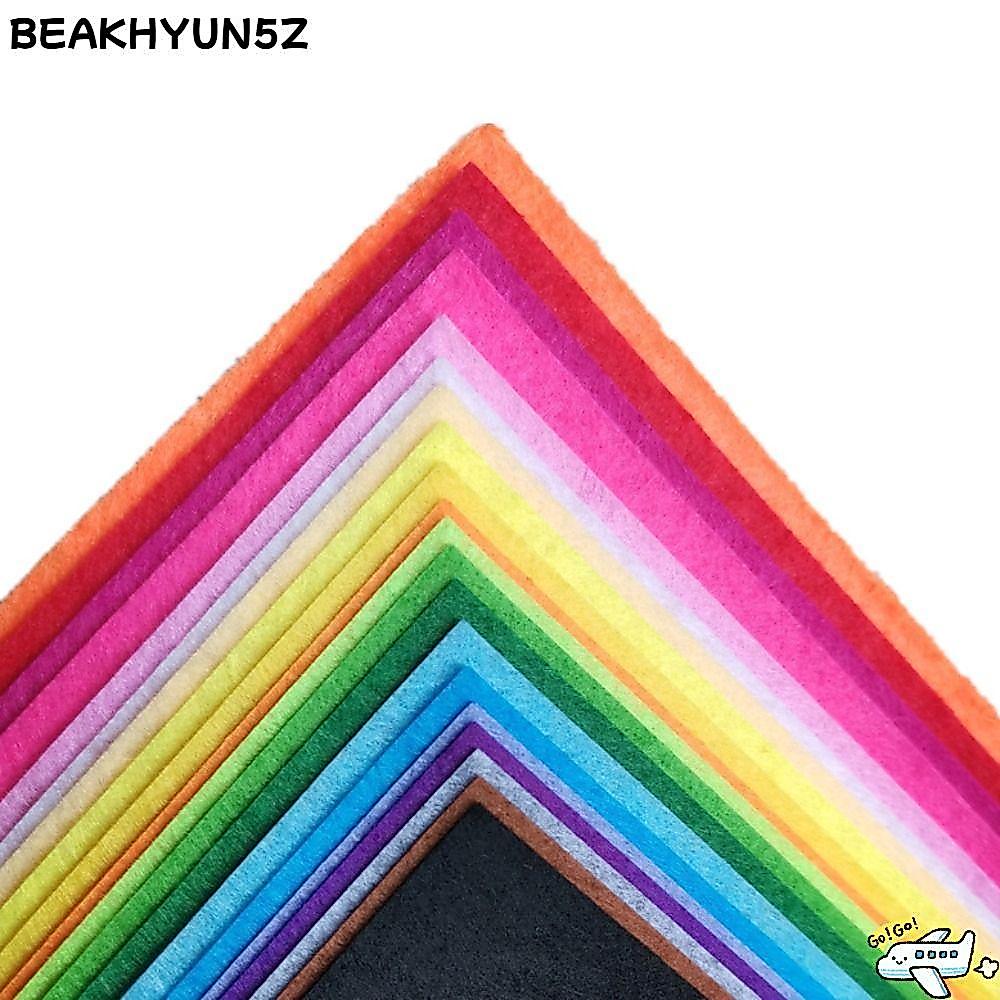 BEAKHYUN5Z 40 ชิ้นผ้าไม่ทอ, แผ่นผ้าสักหลาดสี่เหลี่ยมที่มีสีสัน, คุณภาพสูงทนทาน 1 มม.หนาหัตถกรรม Handmade Fabri เย็บ DIY Craft