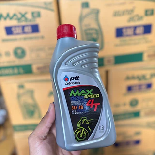 (ยกลังX10ขวด) น้ำมันเครื่อง PTT MAX SPEED 4T 0.8 ลิตร สำหรับรถจักรยานยนต์