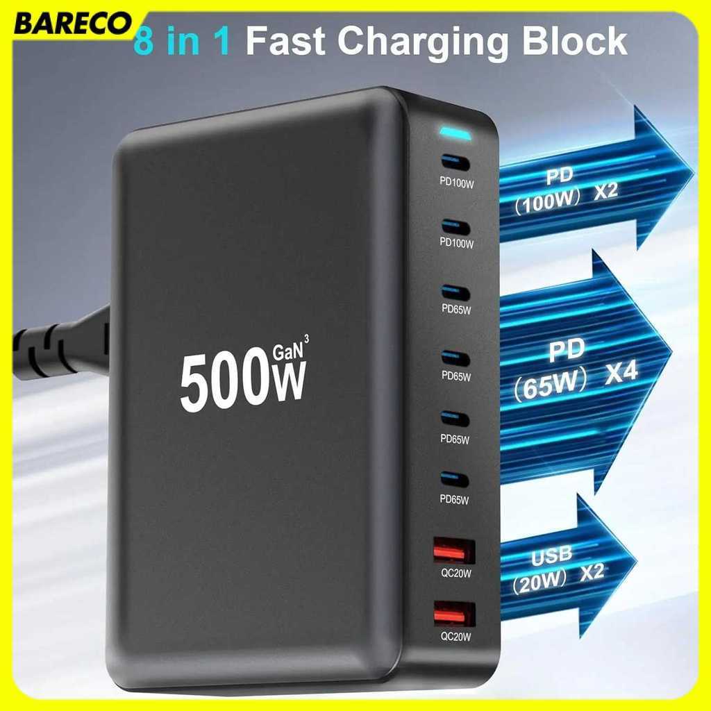 Taffia Charger USB Docking Station 8 พอร์ต Type C PD QC GaN3 500W - XSW-500W