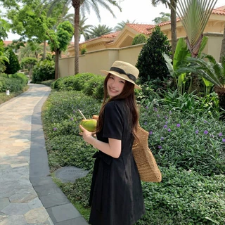 เดรสผู้หญิง ชุดเดรส คอปก แขนสั้น ชุดเดรสผูกเอวพรางหุ่น ใส่ทำงาน ไปเที่ยว ชุดออกงานเรียบหรู พร้อมส่งไทย