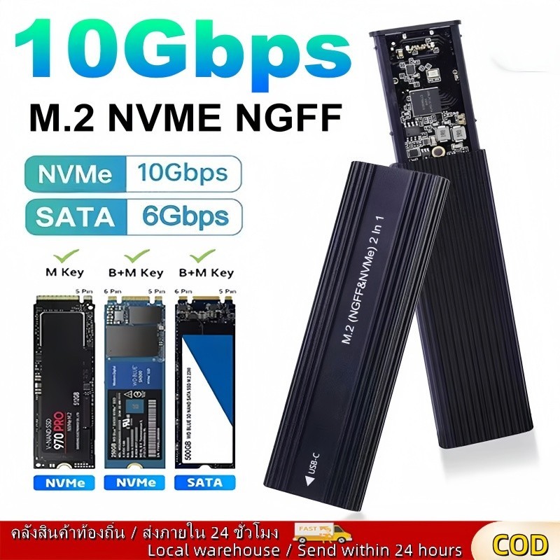 M.2 NVME SSD พร้อมอินเทอร์เฟซ Type C และพัดลมในตัว เข้ากันได้กับ 2230, 2242, 2260, 2280 ขนาด (M2PV)