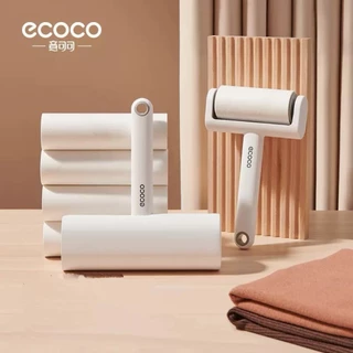 ECOCO ลูกกลิ้งเก็บขนสัตว์และฝุ่น แบบด้ามจับยาว พร้อมรีฟิล 60แผ่น มี 2 สี 2 ขนาด [COD]