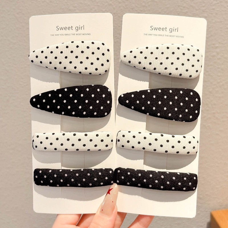 2 ชิ้น Polka Dot BB คลิปสําหรับผู้หญิงด้านข้าง Bangs Hairpin คลิปคําเดียวอุปกรณ์เสริมผม