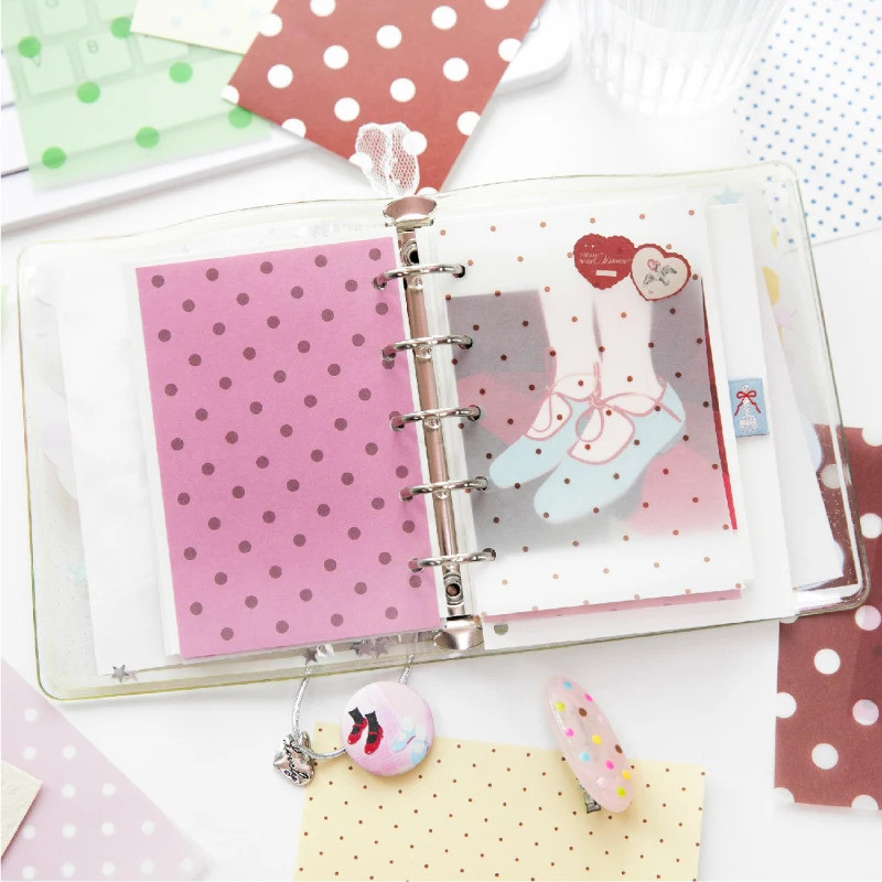 Journal GO 32pcs Polka Dot Waltz Vintage Dots Dual วัสดุกระดาษ Creative DIY Junk Journal Collage Scrapbooking พื้นหลัง DIY