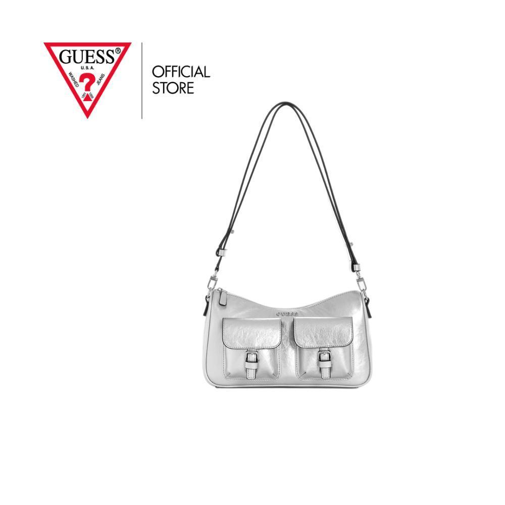 GUESS กระเป๋า รุ่น TY993017 KASSIE CONVERTIBLE SHLDR BAG สีเงิน