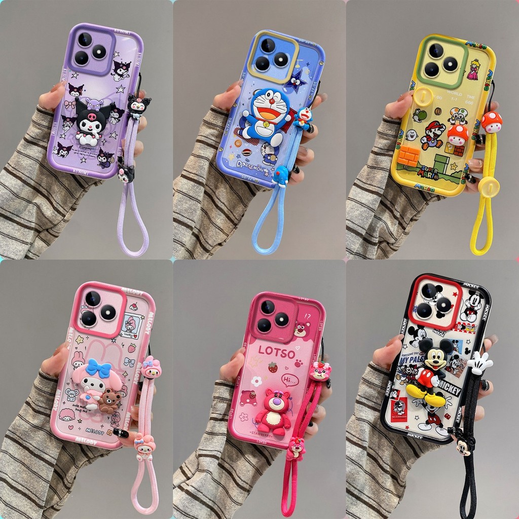 เคส OPPO A6c ตุ๊กตาสติ๊กเกอร์ตัวละครอนิเมะ เคสโทรศัพท์