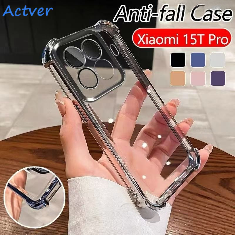 01เคสใส กันกระแทก สำหรับ สำหรับ Xiaomi Mi17T Mi17Tpro Mi15T Mi15Tpro Redmi Note15 Note15pro Note15proplus ขอบสี Case TPU กันเลนส์กล้อง
