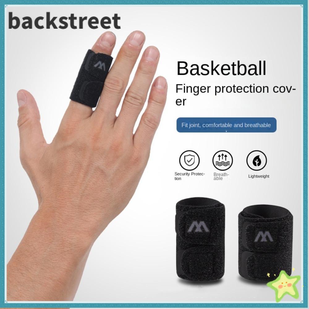 BACKSTAGEREETDV 2PCS Finger Protection, Nylon Stretched Sports Finger Sleeves,ที่มีประโยชน์ Black Fi
