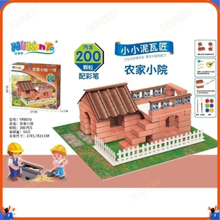 DIY building house ชุดก่อสร้างบ้าน พร้อมอุปกรณ์ครบครัน แบบจำลองสร้างบ้าน อิฐ สร้างบ้าน ชุดสร้างบ้านจำลอง วิศวกร สร้าง