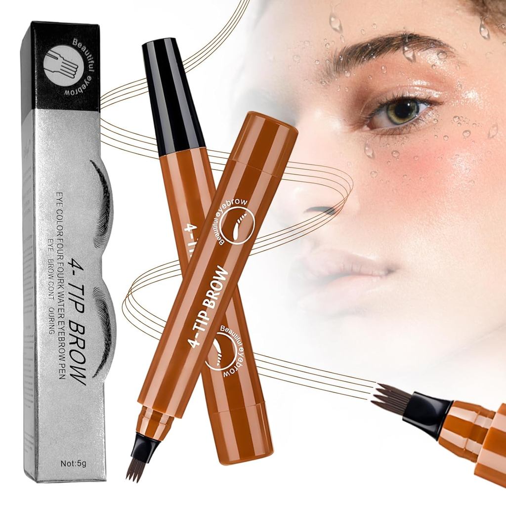 2026NewMicrobladingEyebrowPencil,Micro-FickTip,3DWaterproof4TippedSpoolieBrushPreciseBrowPenMakeupEf