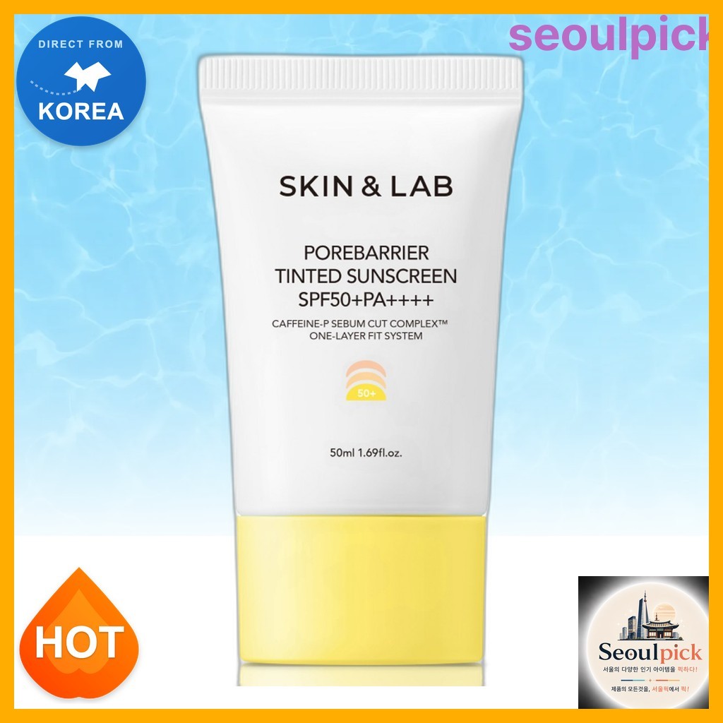 [skin & lab] PoreBarrier Tinted Sunscreen SPF50+ PA++++, 50ml, 1pc / Korean Tinted Sunscreen by sunc