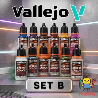 Vallejo Xpress Color Set B สีอะคริลิคทาโมเดล สีสูตรน้ำสำหรับ Miniature Warhammer กันดั้ม
