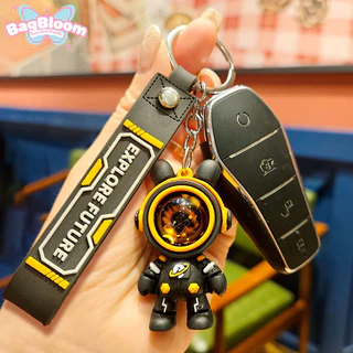 (พร้อมส่ง)ของขวัญคู่รัก พวงกุญแจรถยนต์ดีไซน์เก๋ ลายกระต่ายนักบินอวกาศบนท้องฟ้าเต็มไปด้วยดวงดาว พวงกุญแจห้อยกระเป๋า