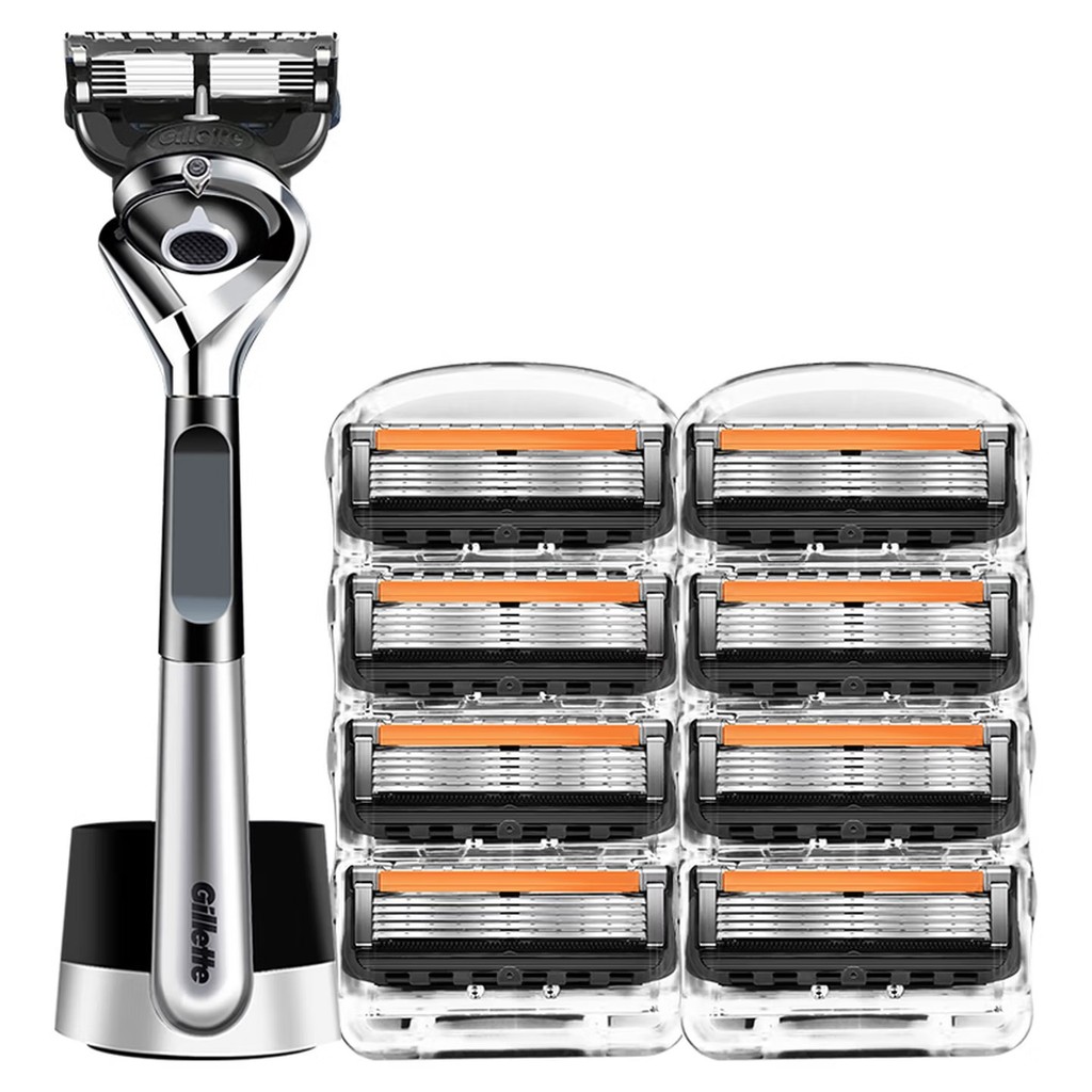 Gillette Fusion5 ProGlide Magnetic Stand Series มีดโกน 1 ด้าม 9 ใบมีด