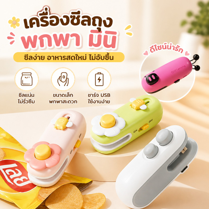 COD เครื่องซีลถุง เครื่องซีลขนาดเล็ก การออกแบบแม่เหล็กดูด ใช้ได้ทั้งปิดและเปิด อายุการใช้งานยาวนาน