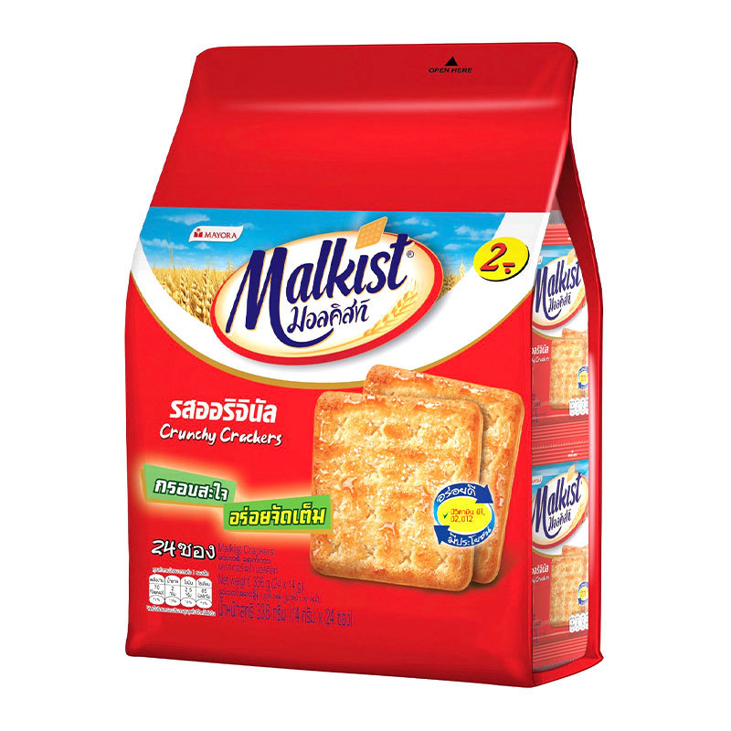 มอลคิสท์ แครกเกอร์ รสออริจินัล 14 ก. 24 ชิ้น (MALKIST Cracker 14 g x 24)