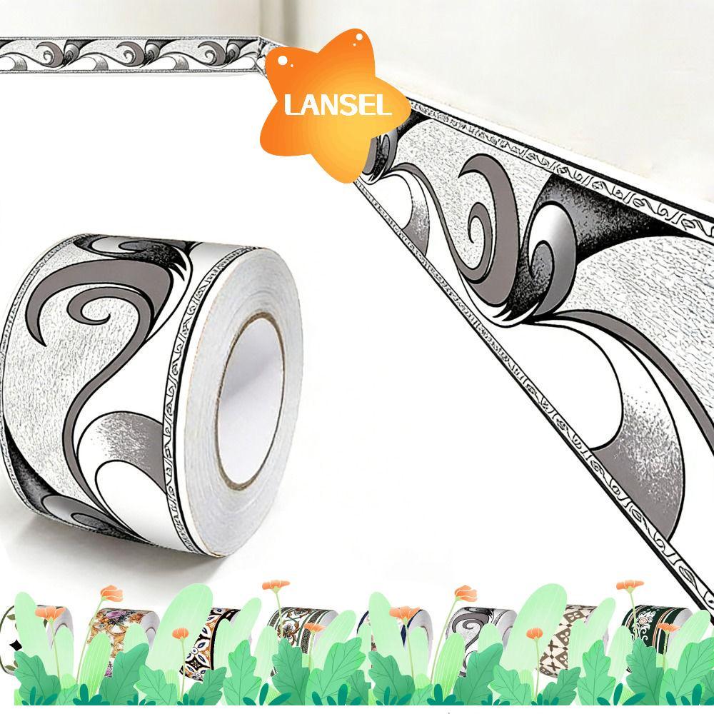 ฐานผนัง LANSEL, สายกระโปรงป้องกันการชนกันแบบมีกาวในตัว, DIY นุ่มหนา 5/10 เมตรสายมุมบ้าน