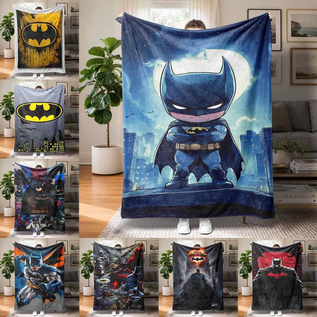 Batman City Action ผ้าห่มเด็ก Travel Office Nap Flannel Soft Light โยนบางเครื่องปรับอากาศอนุบาลปัจจุบัน