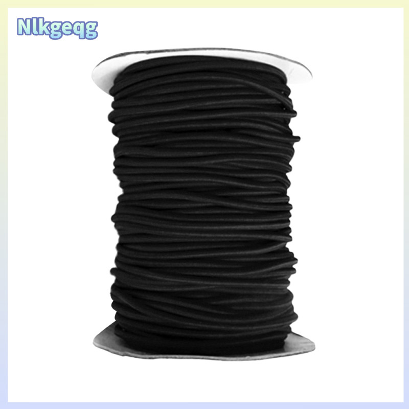 [nlkgeqg] 4mm x 5m High Tenacity Elastic Bungee/Shock Cord Tie Down Marine Rope สีดํา