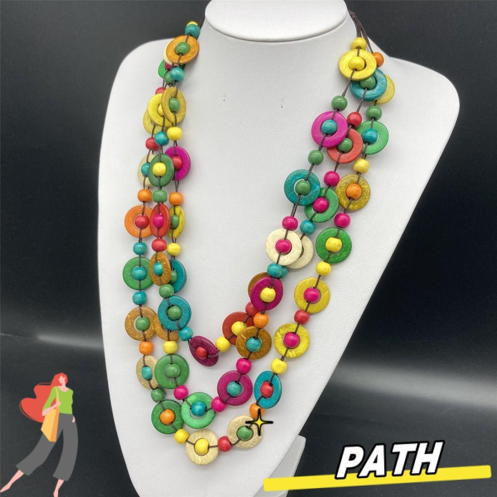 PTH จี้สร้อยคอ Vintage Bib Bead เครื่องประดับคอแฮนด์เมด